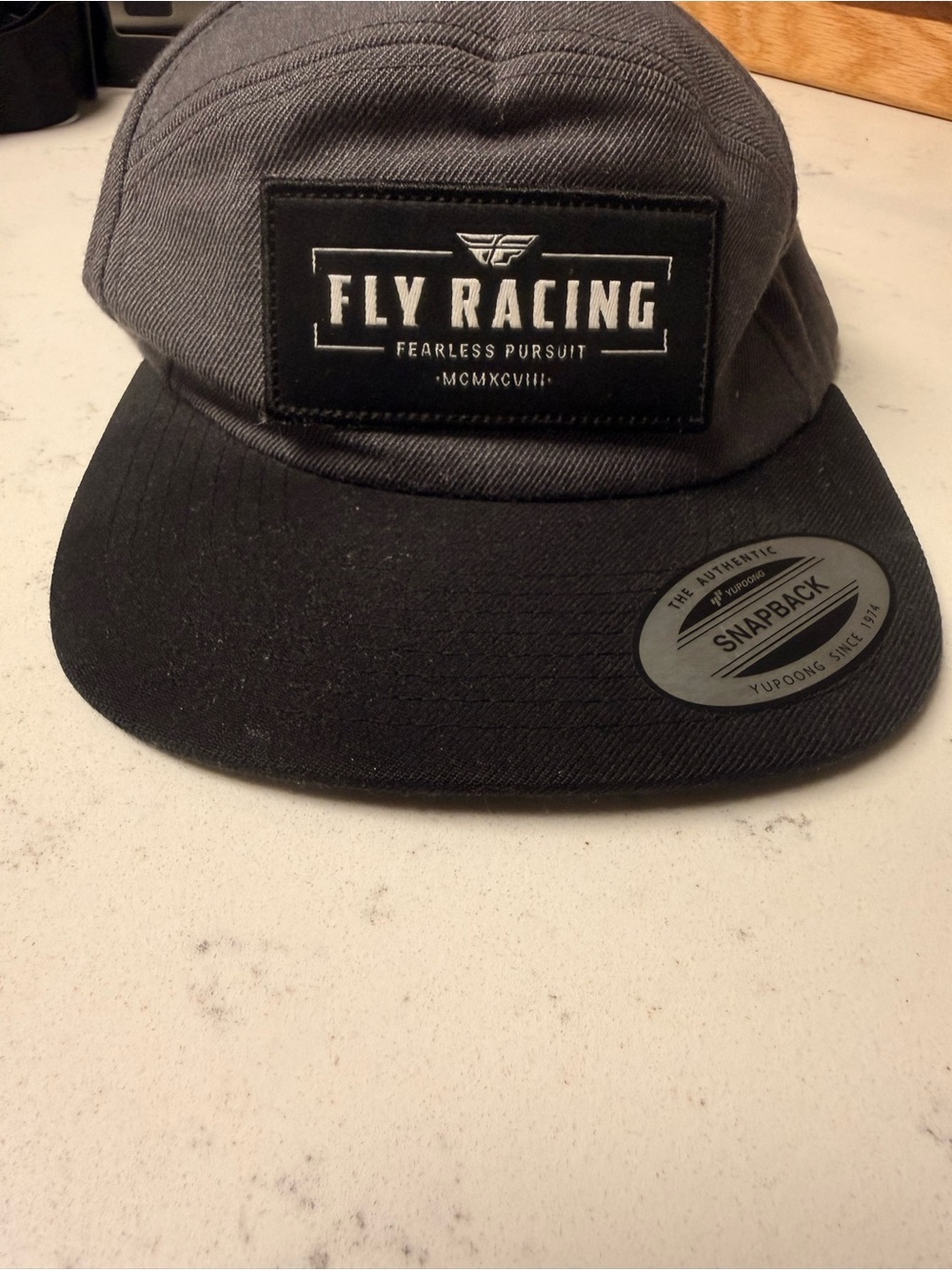 Men's Black and Charcoal Snapback Hat